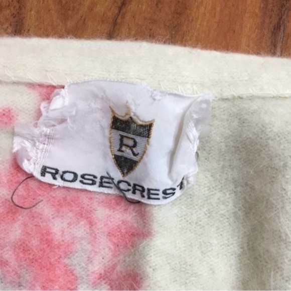 Vintage Rosecrest Women's Cream Peach Floral Button Cardigan Size Small Coquette - Picture 11 of 14